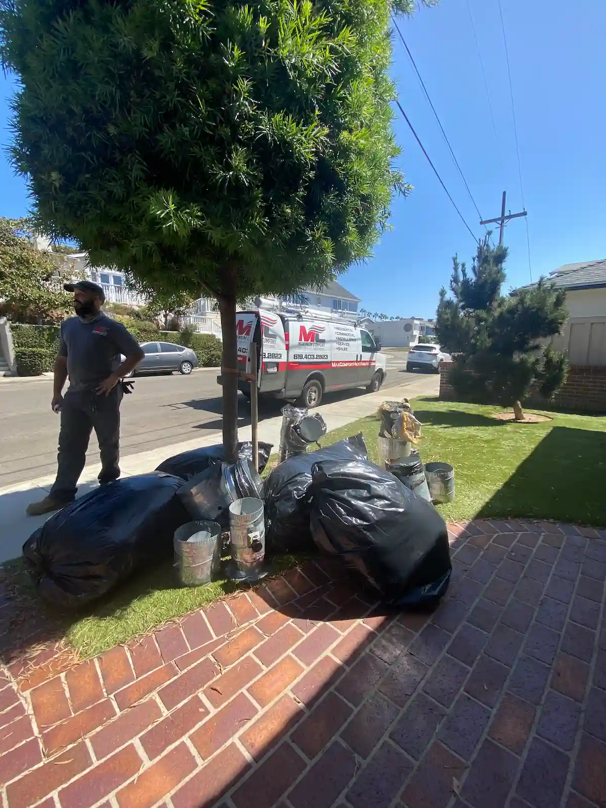 Ductwork replacement completed by Maximum Comfort during a full HVAC installation in La Jolla